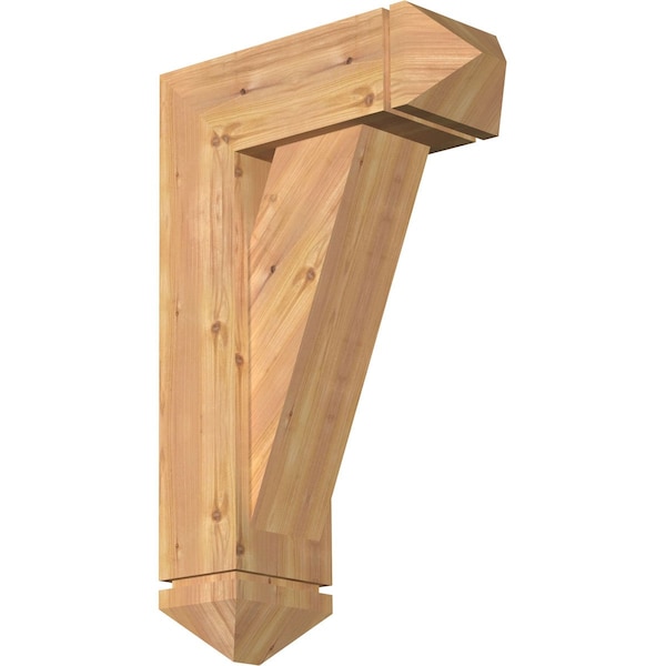 Ekena Millwork Traditional Arts and Crafts Smooth Bracket w/ Offset Brace, Western Red Cedar, 7 1/2"W x 20"D x 32"H BKT0806X20X32TRA03SWR - main